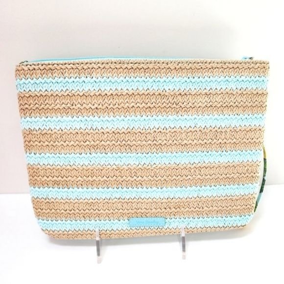 Vera Bradley Straw Tote Bag & Wristlet, & key fob in Retired Lemon Grove… - Picture 7 of 14